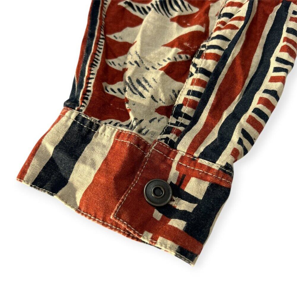 Free People Golden Nile Shirt Jacket SIZE L Aztec Multicolor Crop Shacket - Picture 5 of 15